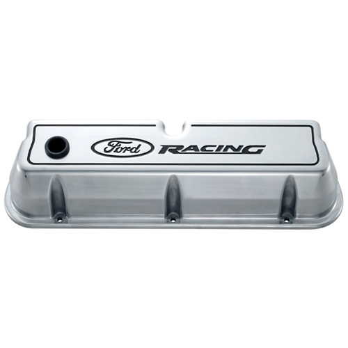 FORD RACING LOGO DIE-CAST VALVE COVERS POLISHED