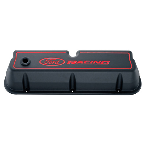 FORD RACING LOGO DIE-CAST VALVE COVERS BLACK