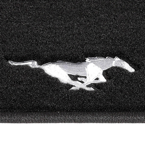  2010 MUSTANG BLACK FLOOR MAT SILVER PONY