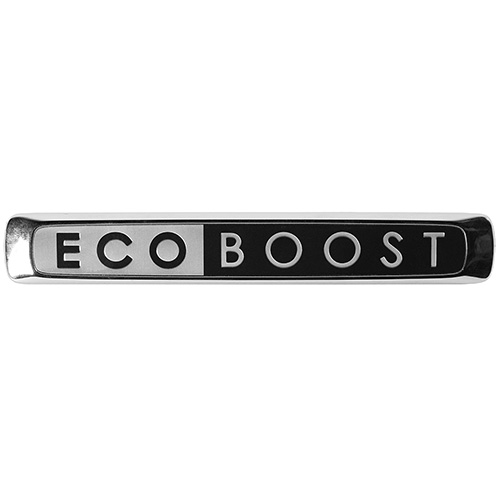 ECOBOOST EMBLEMS/BADGES-BLACK AND CHROME-LARGE SIZE-PAIR