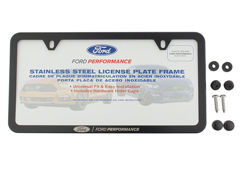 FORD PERFORMANCE SLIM LICENSE PLATE FRAME-BLACK STAINLESS STEEL