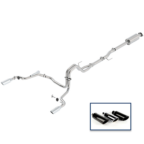 2015-2020 F-150 3.5L CAT-BACK EXTREME EXHAUST SYSTEM - REAR EXIT, CHROME TIPS