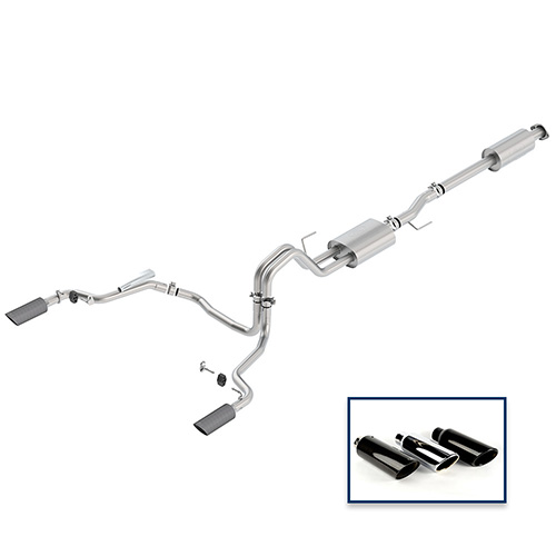 2015-2020 F-150 2.7L CAT-BACK SPORT EXHAUST SYSTEM - REAR EXIT, CARBON FIBER TIPS