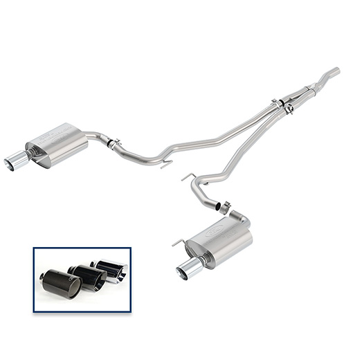 2015-2023 MUSTANG 2.3L ECOBOOST CAT-BACK TOURING EXHAUST SYSTEM WITH CHROME TIPS