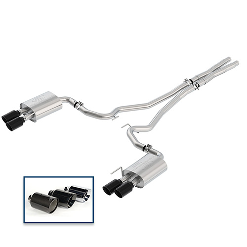 2018-2023 MUSTANG GT 5.0L CAT-BACK SPORT EXHAUST SYSTEM WITH BLACK CHROME TIPS